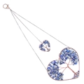 Lapis lazuli heart tree of life hanging ornament with copper wire wrapping - Lapis Lazuli