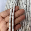White turquoise abacus beads with grey marble veins for DIY jewelry making - 4x6MM / Howlite