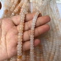 Natural sunstone rondelle beads in soft peach and orange tones for DIY jewelry making - 4x6MM / Pink Aventurine