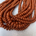 Polished reddish-brown carnelian abacus beads for DIY jewelry and bracelet making - Red Jasper