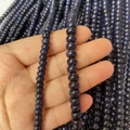 Perle abaco in pietra del sole blu con texture luccicante per gioielli DIY - Rondelle Piccola / Pietra del Sole Blu (Sintetico)
