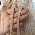 Cuentas de piedra lunar natural en naranja y crema para creación de joyería DIY - Aventurina Rosa