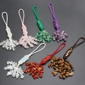 Lot de 7 pendentifs en cristaux naturels avec cordes tressées pour voiture et maison - Multicolore Aléatoire