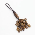 Handcrafted tiger eye stone pendant with woven brown cord and polished gemstones - Tiger's Eye