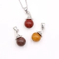 Set of crystal witch hat pendants featuring red jasper and topaz on silver metal caps - Yellow Jasper 1pc