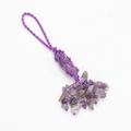 Pendentif en améthyste fait main avec pierre hexagonale et cordelette tressée violette - Améthyste