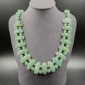 Collier en pierre naturelle vert clair avec perles et maillons rectangulaires polis - 1 Brin Aventurine Verte