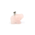 Natuurlijke rozenkwarts kristallen olifant hanger met een zilveren metalen oog - Olifant (Rozenkwarts Olifant Hanger) / Rozenkwarts