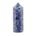 Sechseckige Lapis-Lazuli Naturstein-Harz-Säule für spirituelle Tischdekoration - Lapislazuli