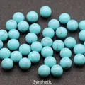 Cuentas sintéticas de turquesa azul de 10mm redondas con vetas grises para joyería DIY - Turquesa Azul Sintética