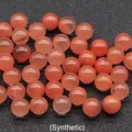 Cuentas redondas de aventurina sintética color melocotón de 10 mm para joyería artesanal - Rojo Sandía (Sintético)