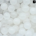 Round 8mm polished natural white stone beads without holes for DIY jewelry making - White Crystal