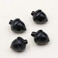 Lot de quatre glands en obsidienne noire naturelle avec sommet sculpté en résille - Obsidienne