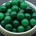 8mm natural green aventurine quartz round balls in a decorative ceramic bowl - Malay Jade (Dyed)