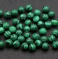 Deep green synthetic malachite 10mm non-porous beads with black stripes for DIY - Malachite (Synthetic)
