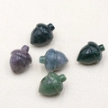 Glands sculptés à la main en cristal naturel et agate aux couleurs de la terre - Agate d'Inde
