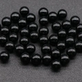 Polished 10mm non-porous black agate stone beads with smooth mirrored finish surface - Obsidian