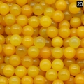 20mm yellow natural agate round stone beads with smooth polished non-porous finish - Agate