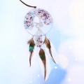 Tree of Life heart dreamcatcher with purple crystals and white feathers pendant - Multicolor Style C
