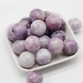 Round 20mm natural purple amethyst stone ball with smooth polished finish for DIY crafts - Lilac Stone