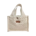 Borsa termica da picnic color crema con etichetta in pelle Star-picking e manico - Beige a Rombi (Star-picking)
