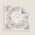 Pañuelo cuadrado de mezcla de cachemira con estampado floral del zodiaco y sol - Zodíaco Floral Blanco (14) / 70x70cm