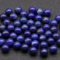 Deep blue 12mm natural lapis lazuli round gemstone beads with golden pyrite texture - Lapis Lazuli