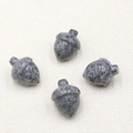 Ensemble de 4 pendentifs gland en pierre naturelle grise à texture tachetée - Jaspe Sésame