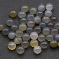 Green Aventurine 10mm round smooth beads in various translucent grey and yellow shades - Grey Agate