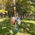Portachiavi albero della vita con pietre preziose e ciondolo cuore in avventurina - Agata Indiana