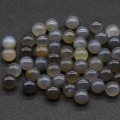 Mix of 12mm undrilled natural agate beads in blue, yellow and white for DIY jewelry - Grey Agate