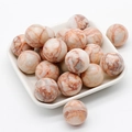 Round 20mm natural stone ball with cream white base and reddish-brown marbling - Red Network Stone
