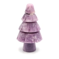 Albero di Natale in pietra naturale lepidolite con trame di cristallo viola e base - Stile Lepidolite Viola (3 Pollici C)