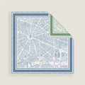 70cm Paris map printed silk scarf with hand-rolled edges and contrast velvet backing - Paris Map Style (05) / Medium