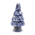 Hand-carved sodalite natural stone Christmas tree figurine with blue and white marble pattern - Blue Sodalite Style (2 Inch B)