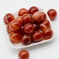 Red agate carnelian spheres 20mm with natural white stripes and high polished finish - Red Stripe Agate