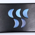 Set of five crescent moon opalite crystal stones with smooth polished milky white finish - Synthetic Opal