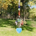 Pendentif cœur arbre de vie coloré avec pierres naturelles et charme en opale - Opale