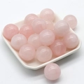 Polished 20mm rose quartz crystal spheres set in a white tray for DIY decor - Rose Quartz