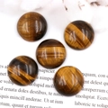 Cabochons ronds en œil de tigre poli avec effet naturel de chatoyance brune - 20mm / Œil de tigre