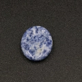 Pietra Gua Sha in sodalite lucida blu e bianca, design ovale per massaggio pollice - Pietra a Macchie Blu