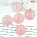 Cinq cabochons ronds de 20mm en agate rose avec des fissures de glace naturelles - 20mm / Quartz rose