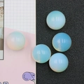 Fünf glatte 25mm blaue runde synthetische Opal-Kugeln für DIY-Edelstein-Dekoration - Synthetischer Opal