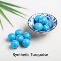 20mm synthetic blue turquoise stone ball with black web texture for jewelry making - Synthetic Blue Turquoise