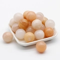 Polished 20mm natural agate stone spheres in peach and cream tones for DIY crafts - Pink Aventurine