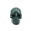 Figura de calavera de cristal natural verde oscuro tallada a mano y pulida - Ágata de la India