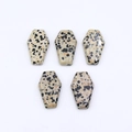 Five pieces of polished Dalmatian Jasper stones in unique mini coffin shapes - Dalmatian Jasper