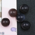 Set of five 25mm polished dark obsidian spherical stones with smooth glossy finish - Grey Agate