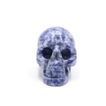 Crâne en cristal de sodalite sculpté à la main avec motif de marbre bleu naturel - Sodalite
