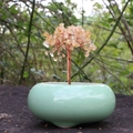 Árbol de la vida de cristal citrino hecho a mano con alambre y maceta verde - Citrina (Sin Maceta)